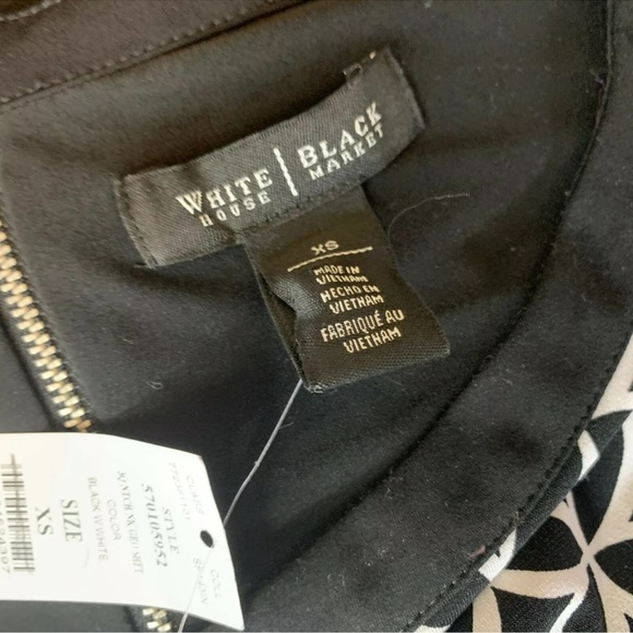 WHBM Dress Size XS 3/4 Sleeve Geo Print Shift wore once - Picture 7 of 10